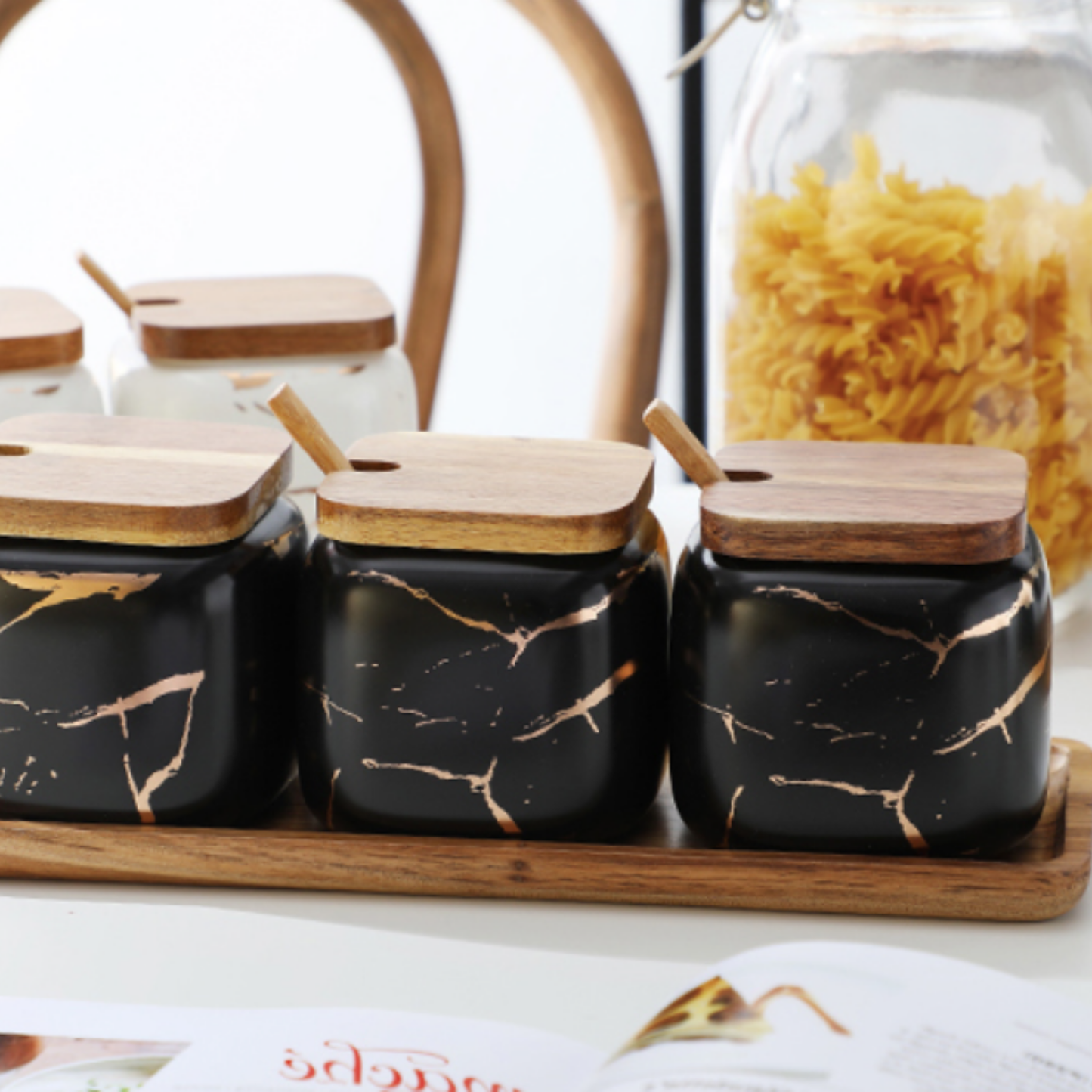 Marble Porcelain Kitchen Seasoning Set