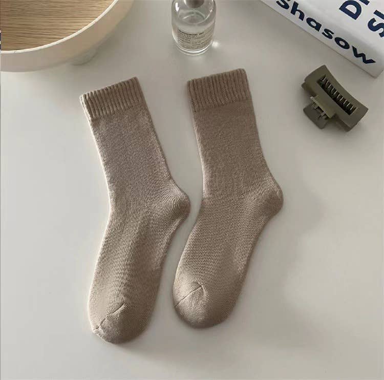 Ladies Inside Velvet Solid Color Socks SKASC4182