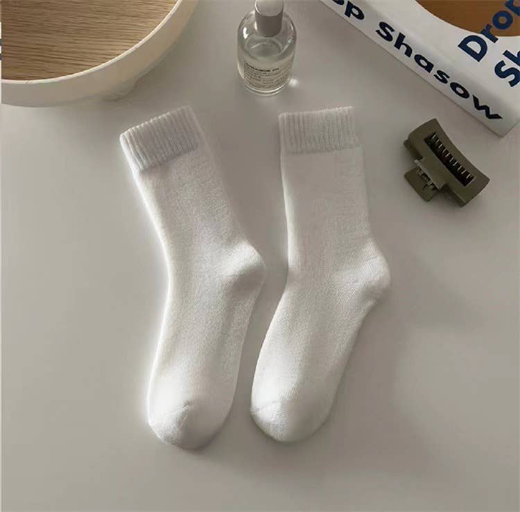Ladies Inside Velvet Solid Color Socks SKASC4182