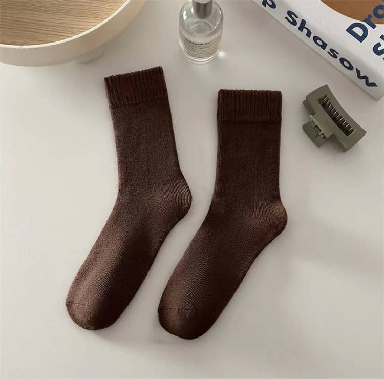 Ladies Inside Velvet Solid Color Socks SKASC4182