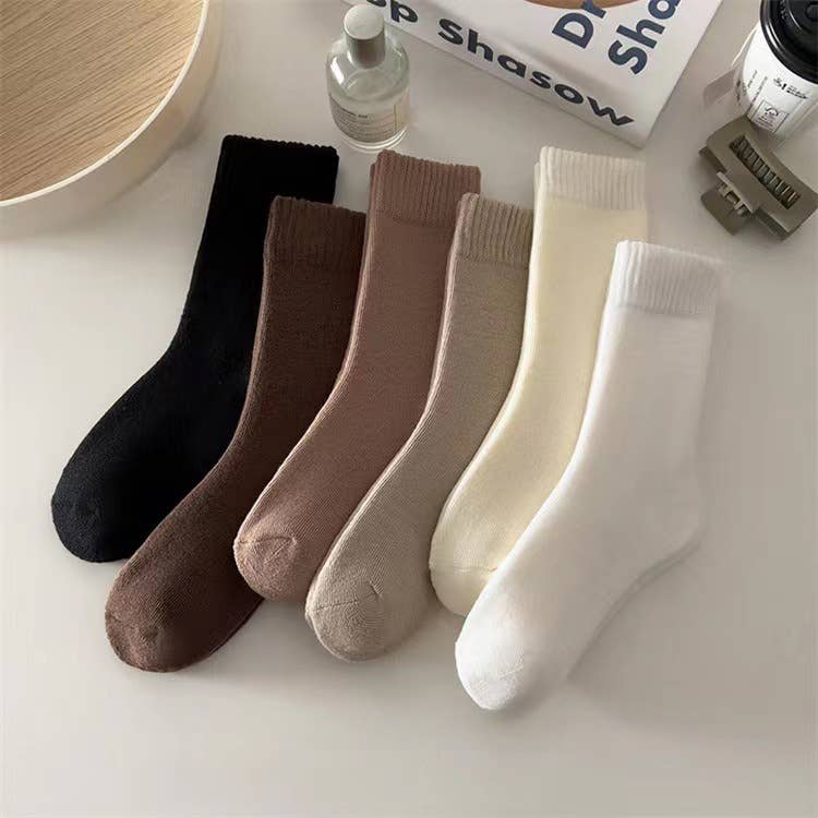 Ladies Inside Velvet Solid Color Socks SKASC4182