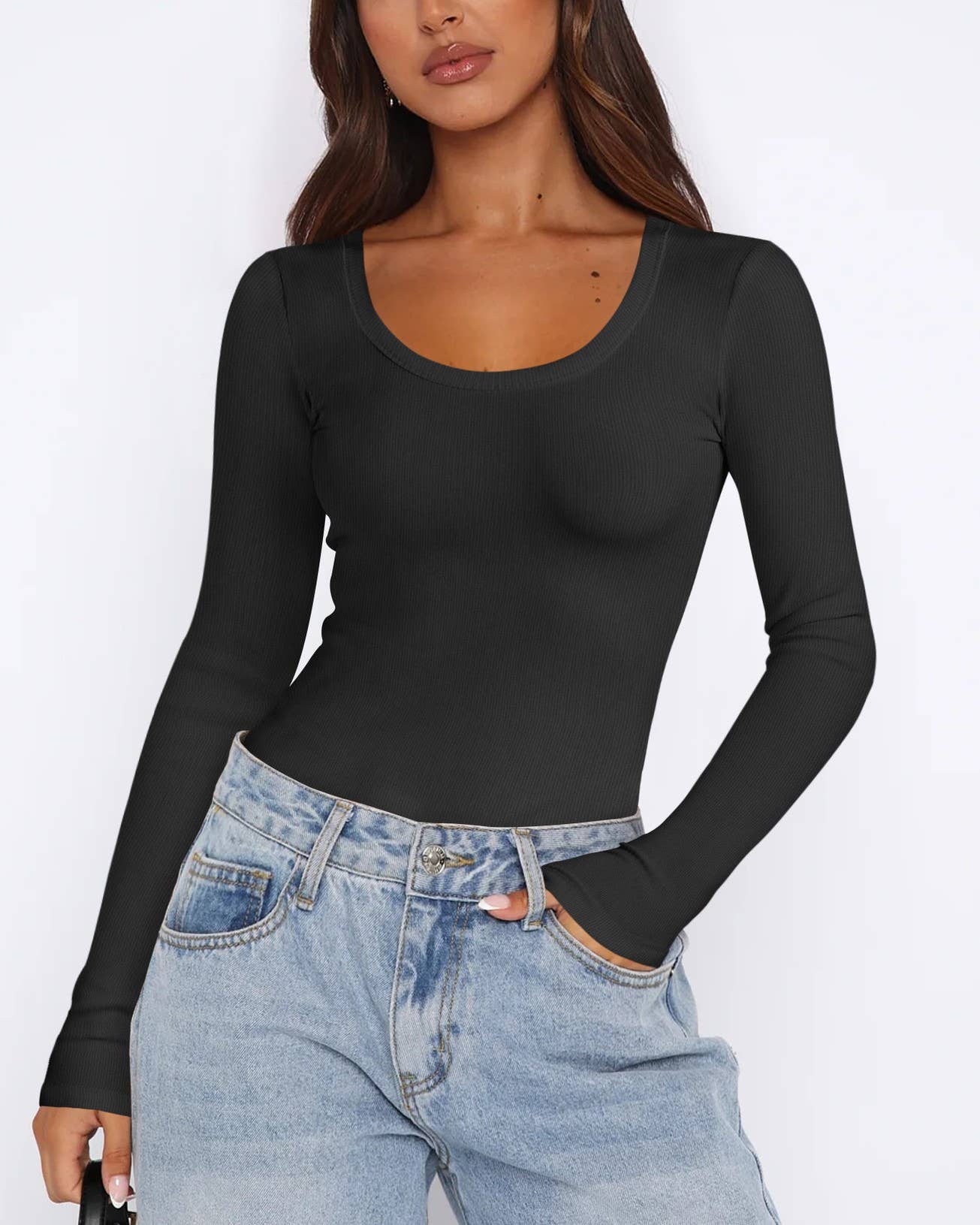 Y2K Threaded U-Neck Base Shirt