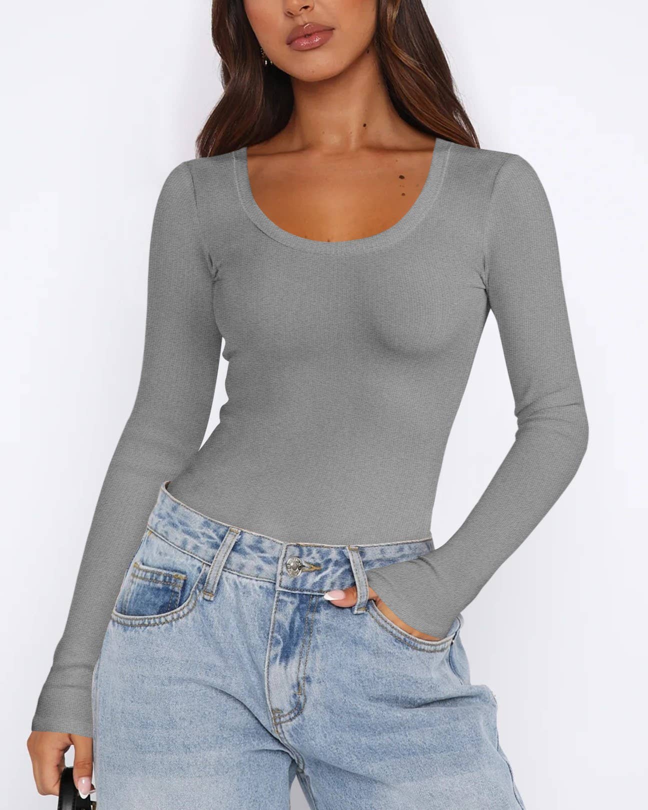 Y2K Threaded U-Neck Base Shirt