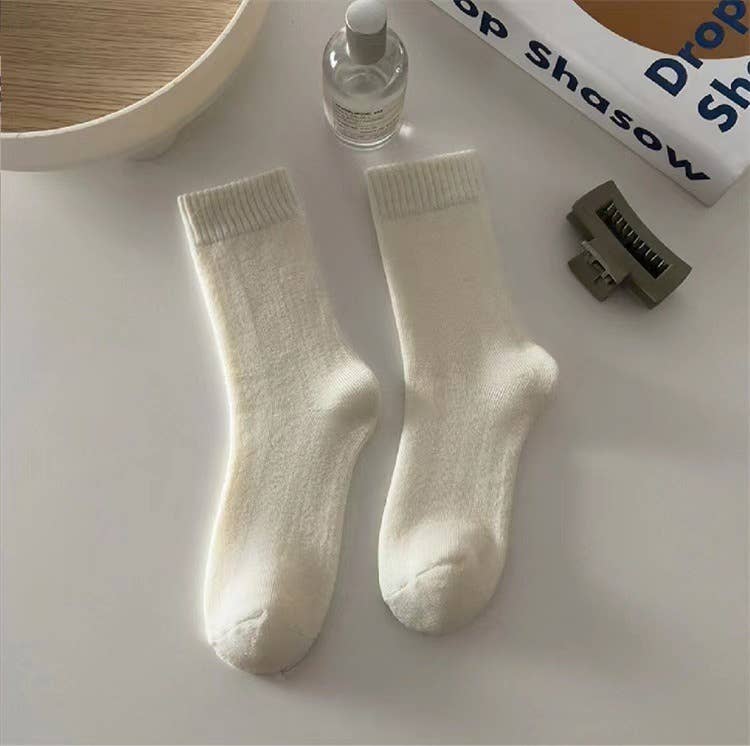Ladies Inside Velvet Solid Color Socks SKASC4182