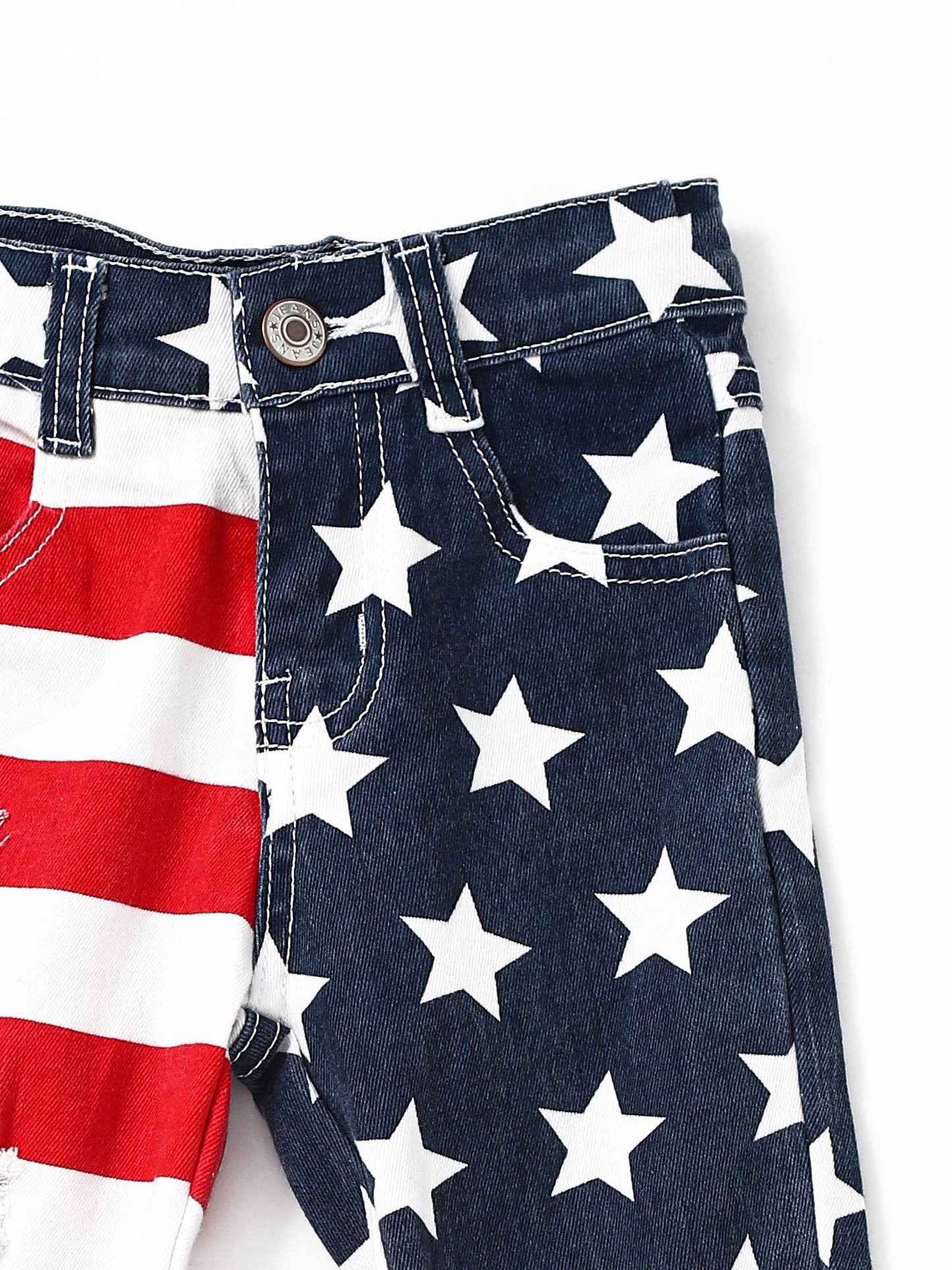 Kids Girls Stars and Stripes Patriotic Jeans