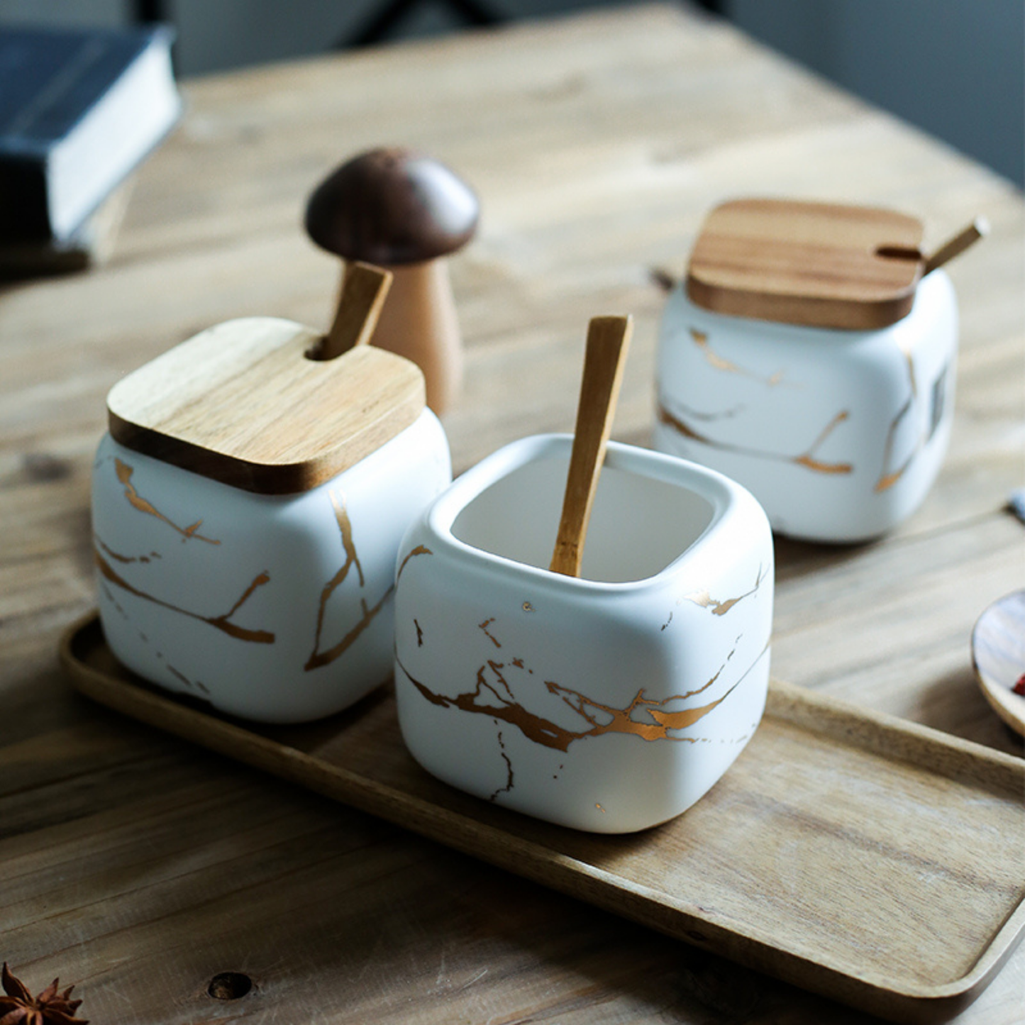 Marble Porcelain Kitchen Seasoning Set