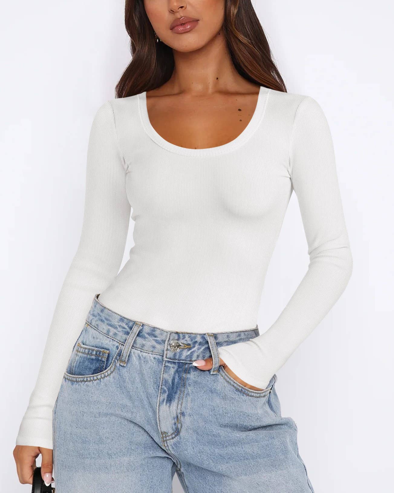 Y2K Threaded U-Neck Base Shirt