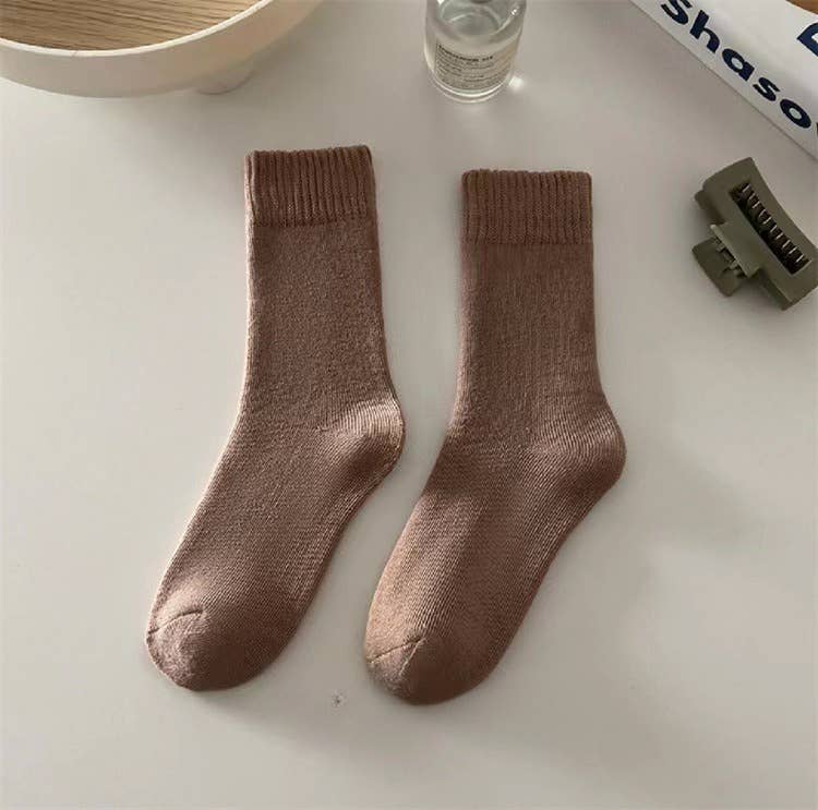 Ladies Inside Velvet Solid Color Socks SKASC4182