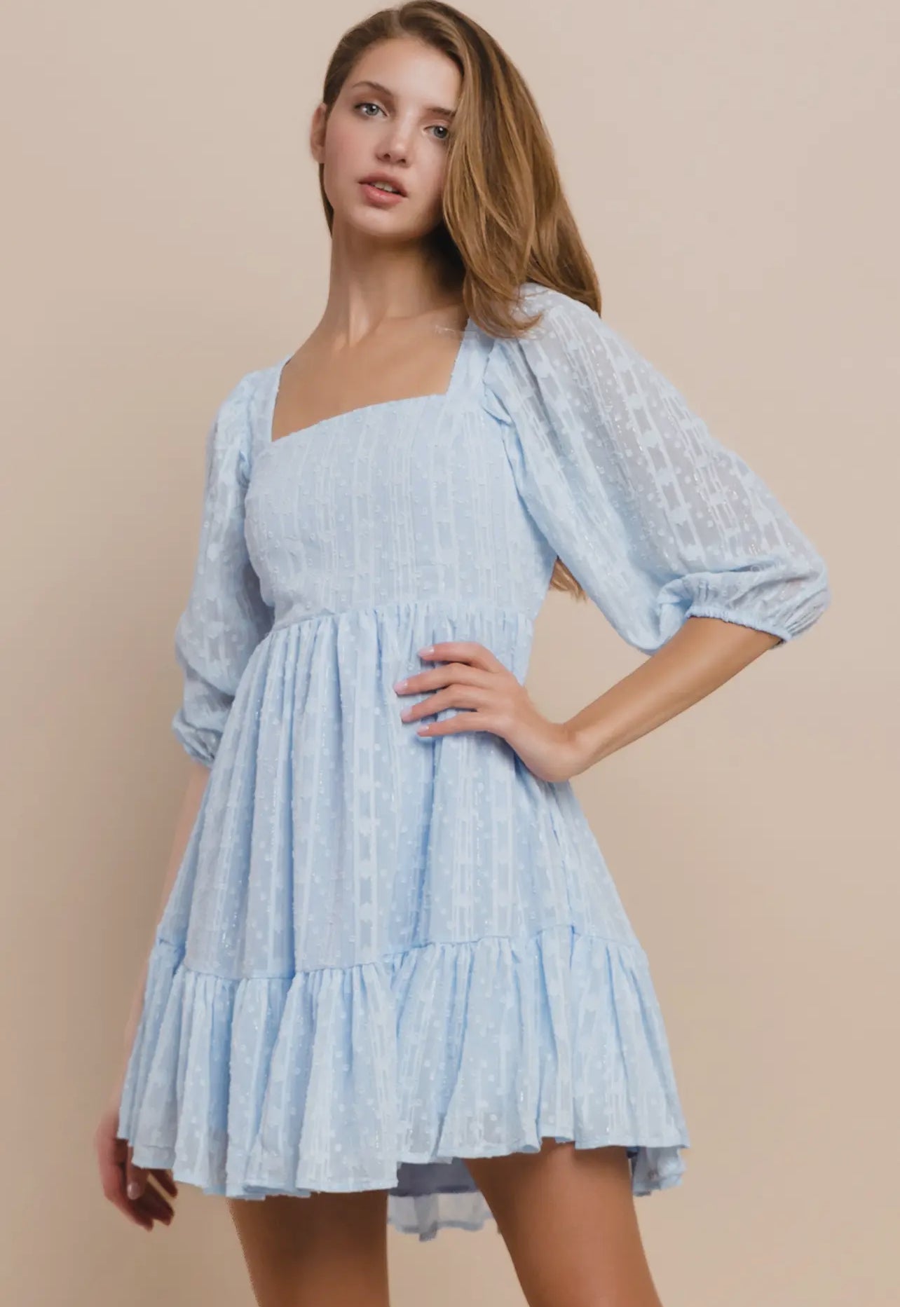 Square neck babydoll dress
