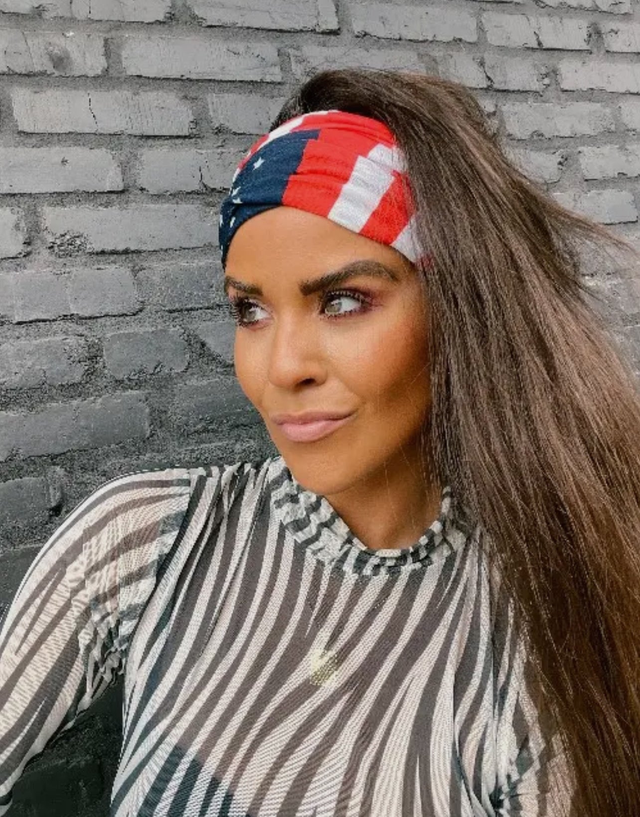 Red white & blue headwrap
