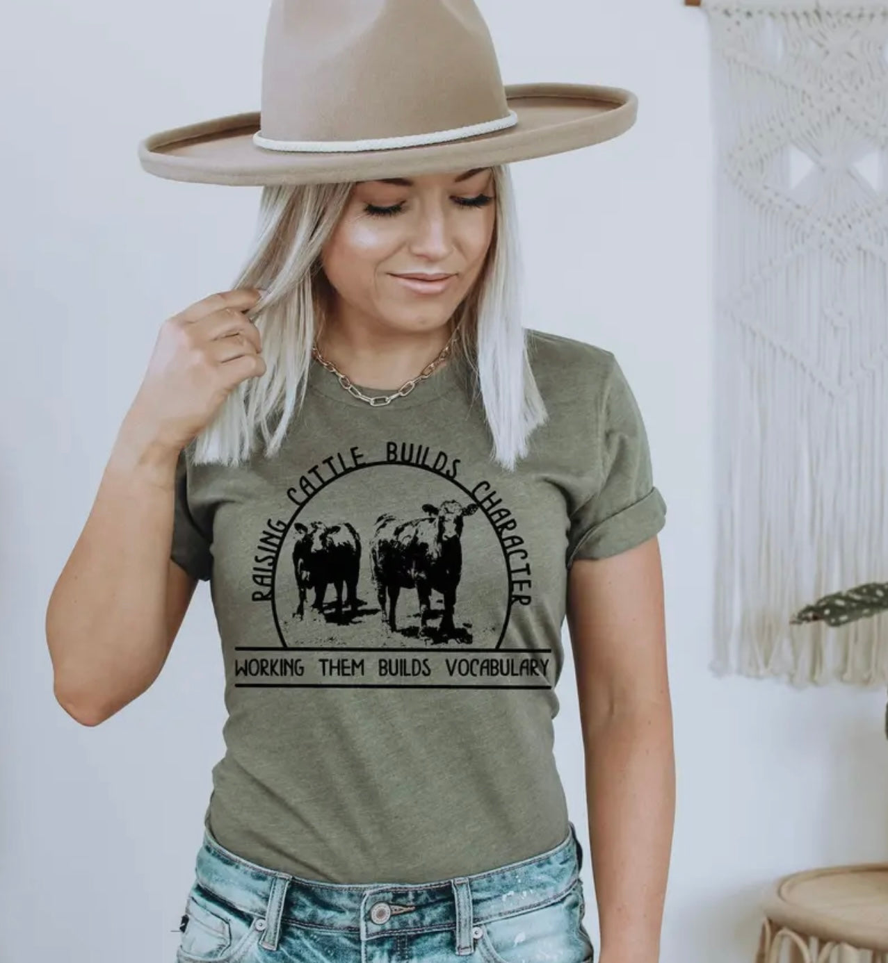 Raising cattle, working cattle graphic tee