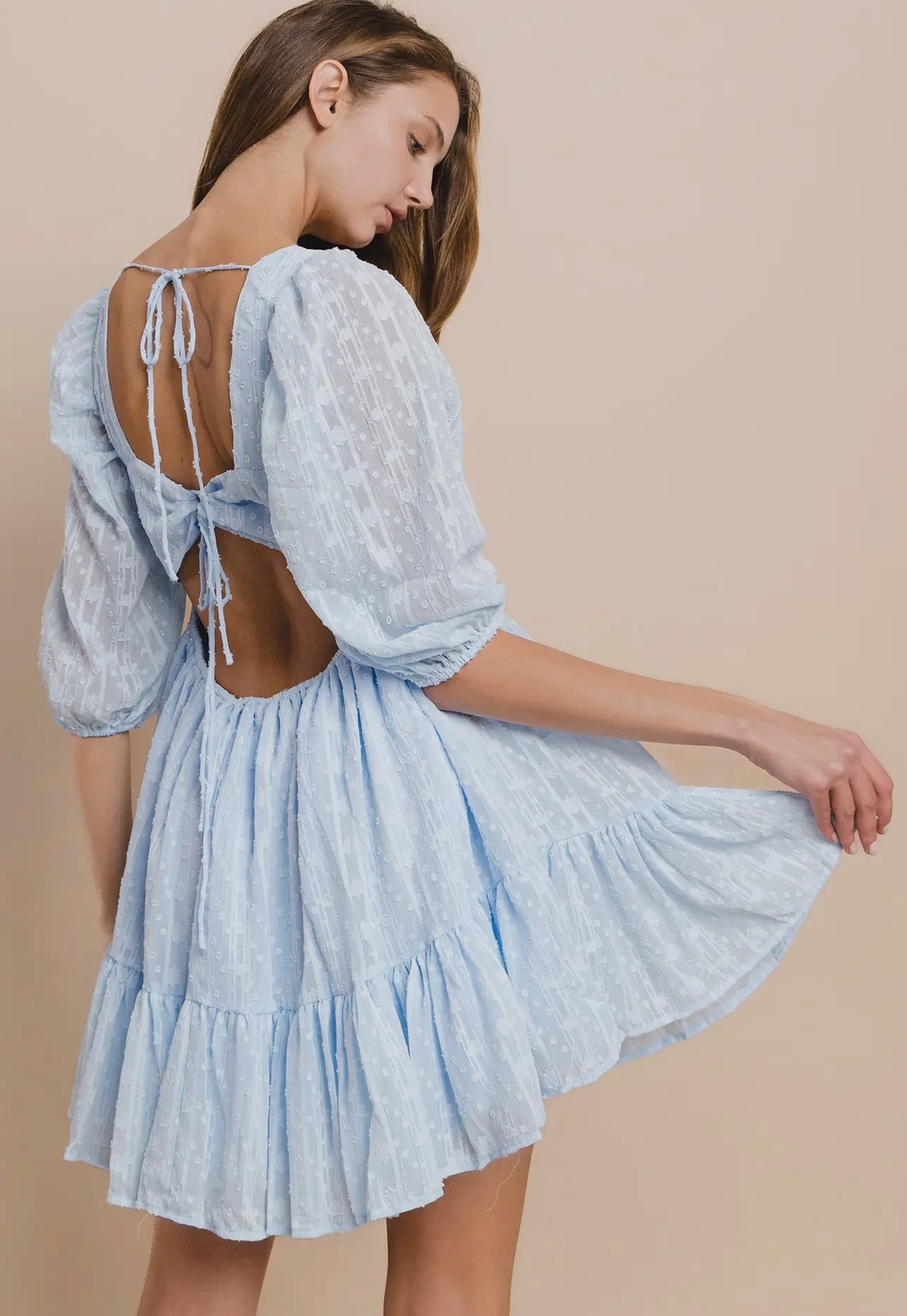 Square neck babydoll dress