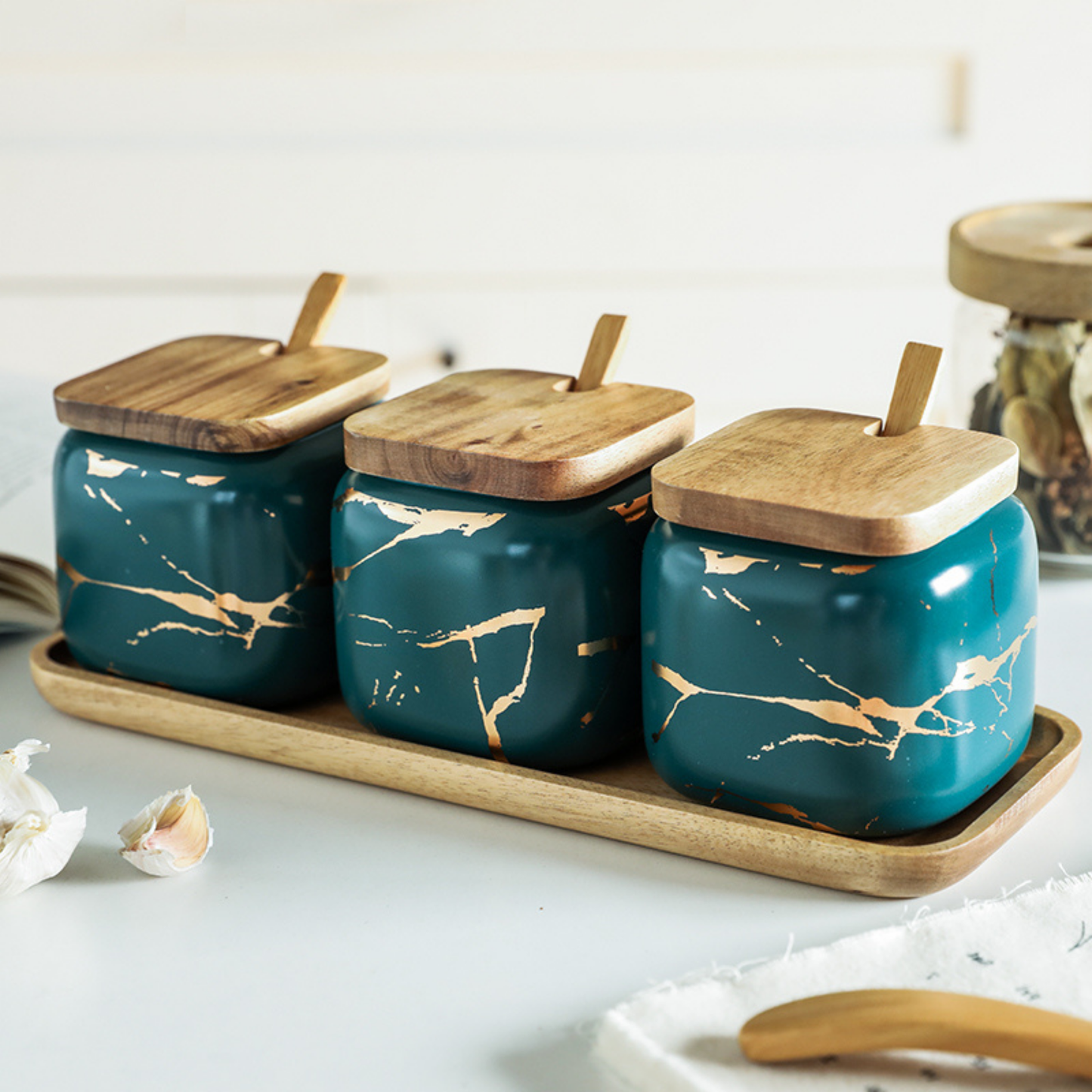 Marble Porcelain Kitchen Seasoning Set