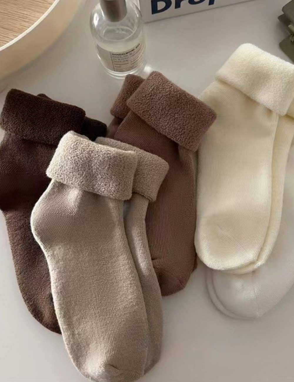Ladies Inside Velvet Solid Color Socks SKASC4182