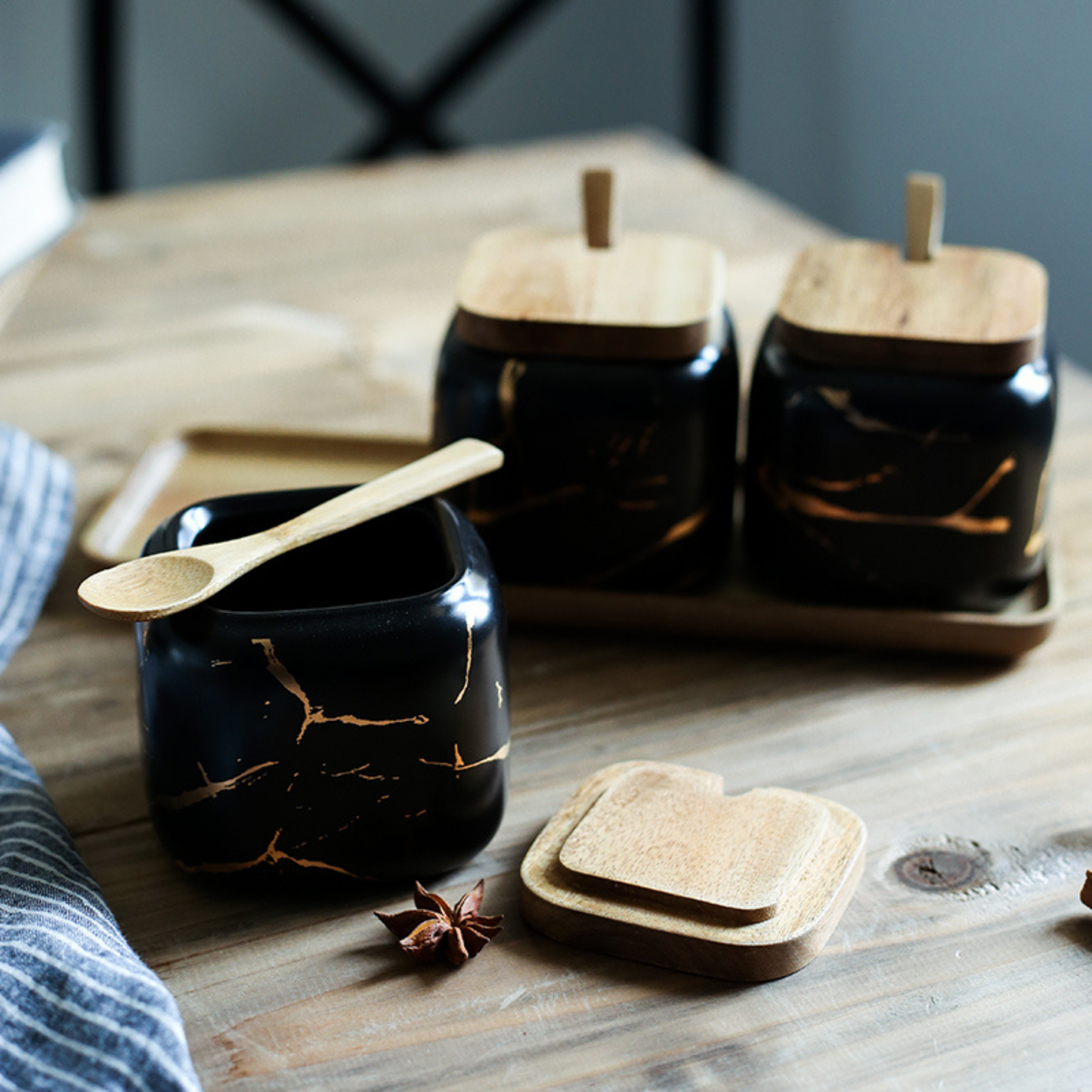 Marble Porcelain Kitchen Seasoning Set