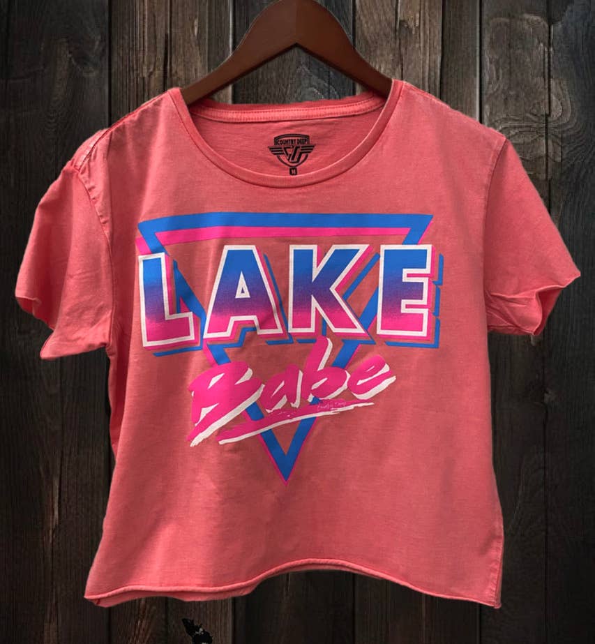 Lake Babe regular Cropped Acid wash T-shirt