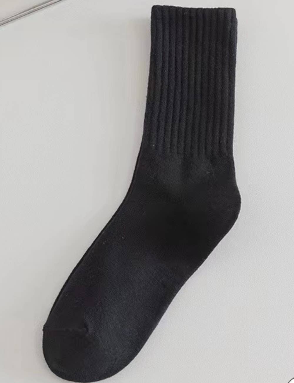 Ladies Rib Cuff Solid Color Over Ankle Socks SKASC4180