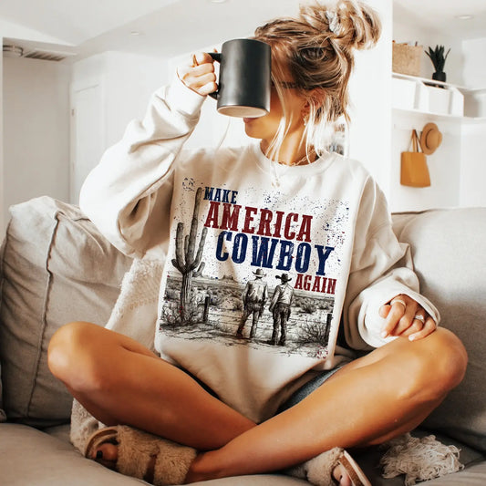 Make America Cowboy Again Western Sweatshirts & Tees    