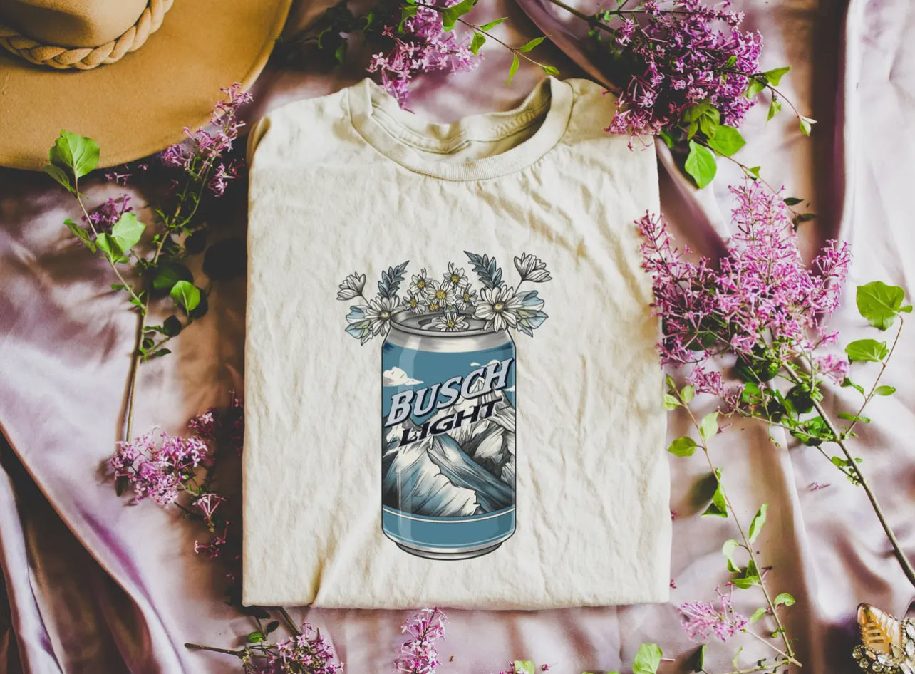 Floral Busch light tee