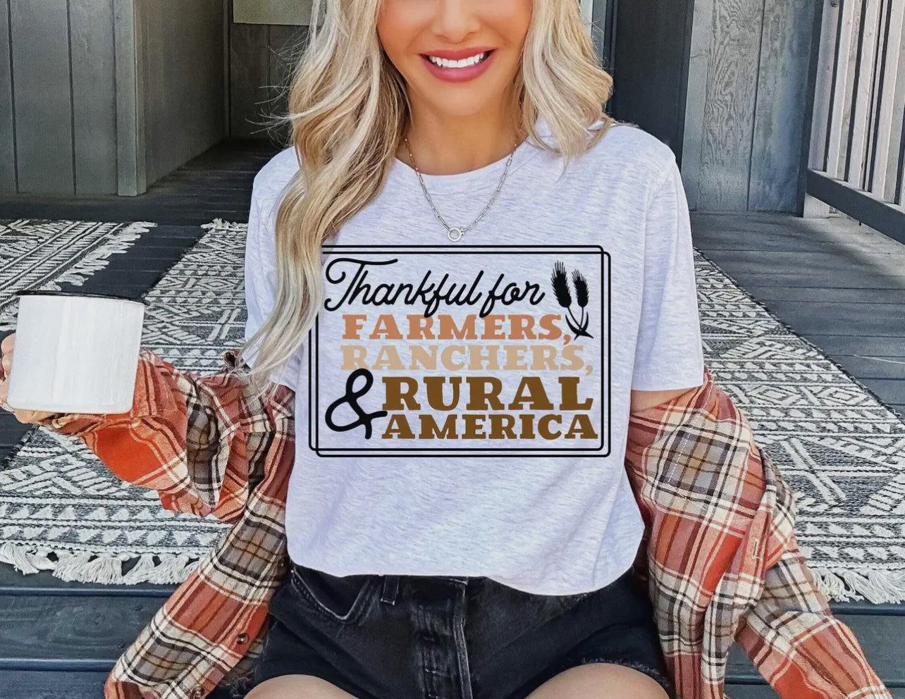 Thankful for farmers,ranchers,rural America graphic tee