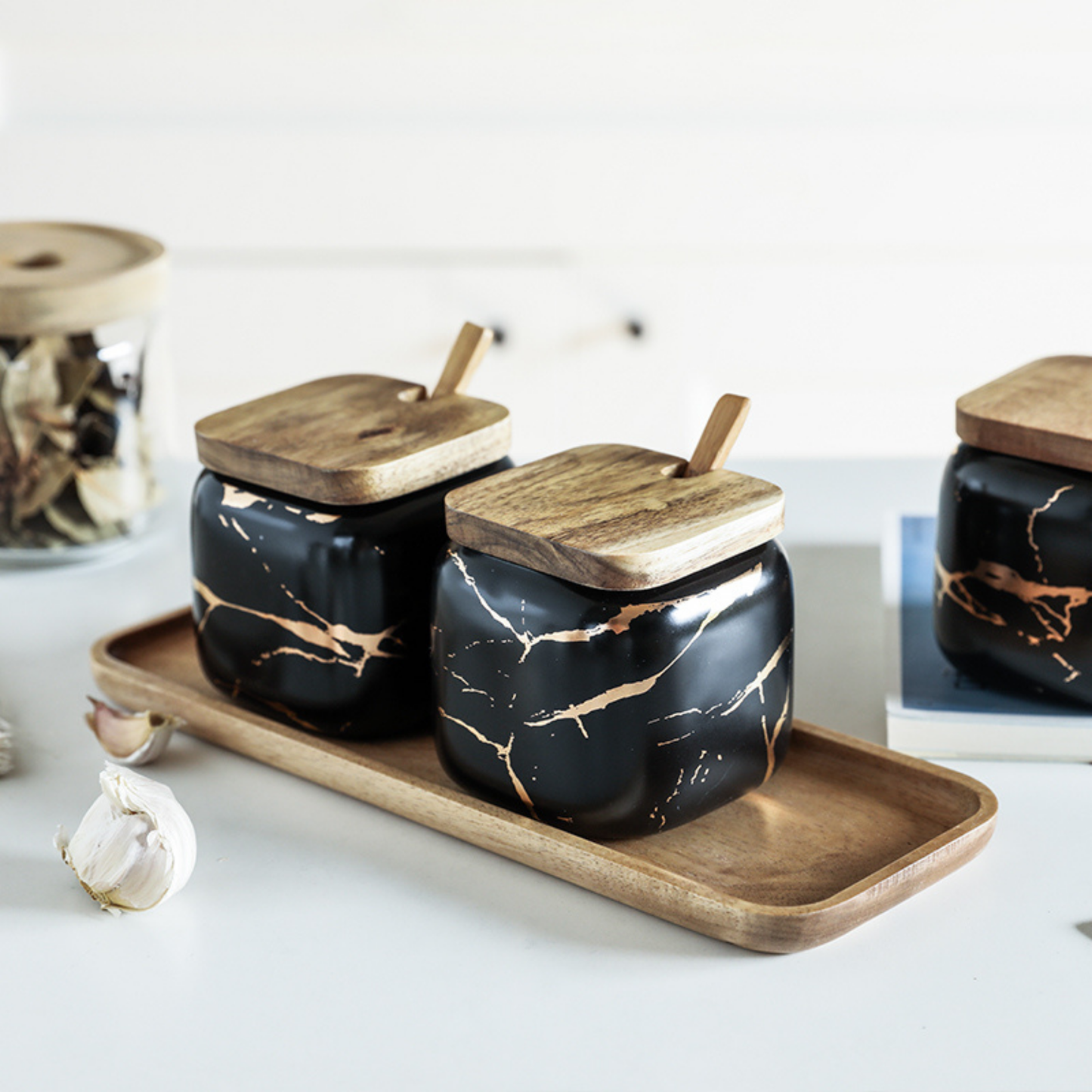Marble Porcelain Kitchen Seasoning Set