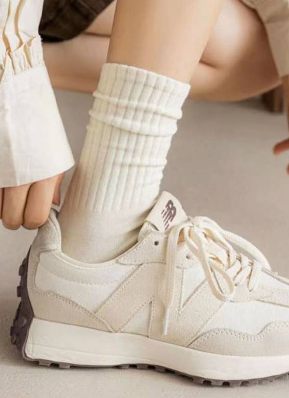 Ladies Rib Cuff Solid Color Over Ankle Socks SKASC4180